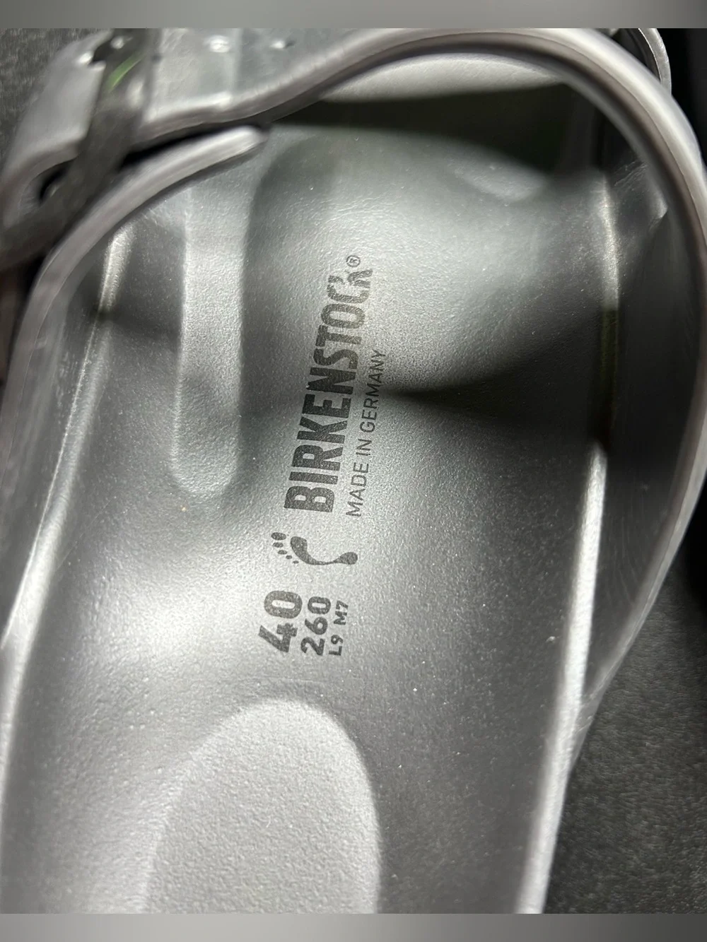 Birkenstock Size EU 40 US 9-9.5 Arizona Gray Rubber Slip-Ons Slides Sandals